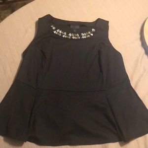 Worthington blck bejeweled peplum tip